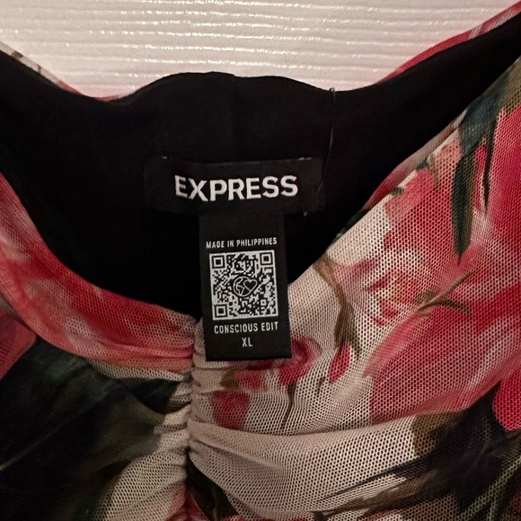 Floral Cutout Ruched Mesh Maxi Dress NWT - Picture 3 of 6